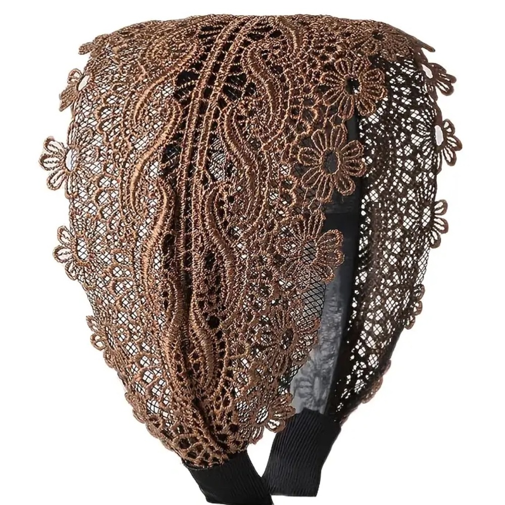 Beige Wide Lace Headband